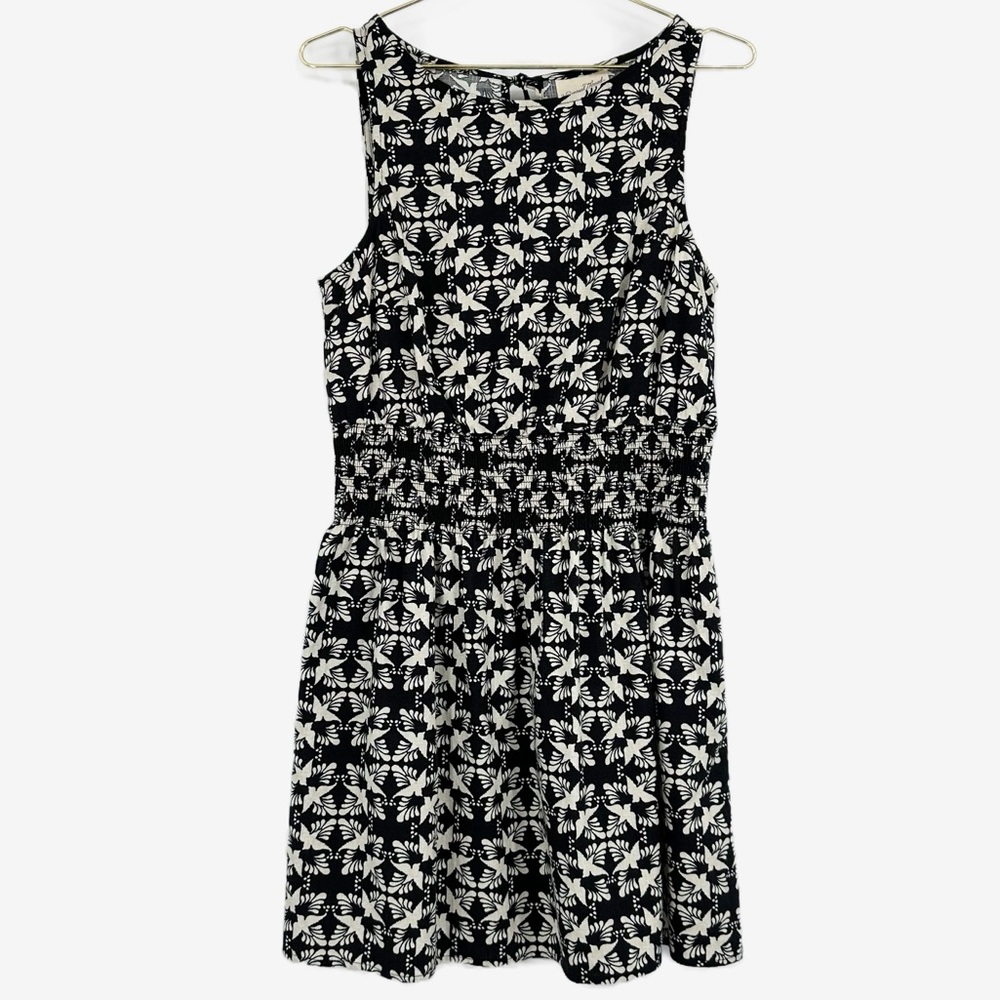 Universal Thread Black & Cream Ikat Sleeveless Smocked Waist Sundress Medium - Picture 2 of 11